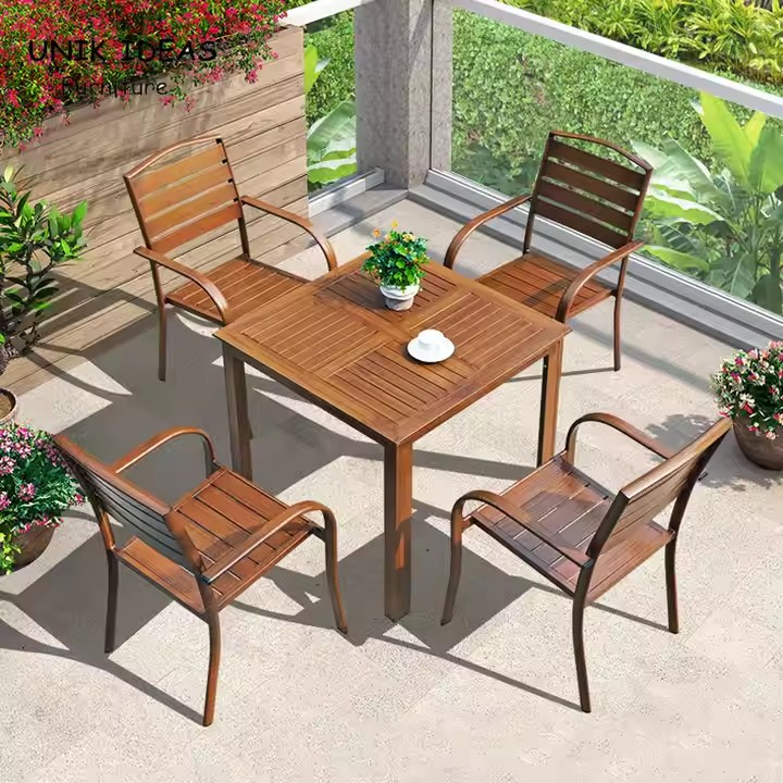 Outdoor Restaurant Garden Furniture Sets Waterproof Aluminum Dining Patio Garden Outdoor Furniture Set