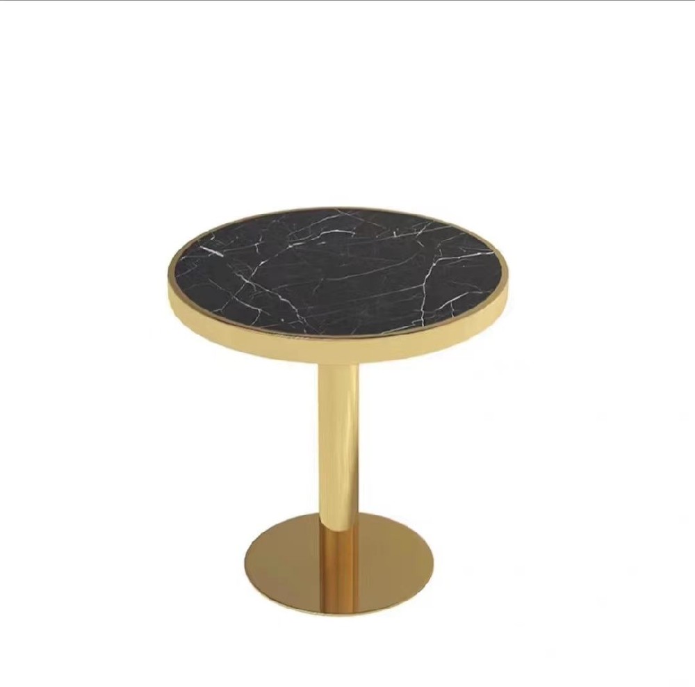 New Design Sintered Stone Desktop Artificial Marble Dining Table Stainless Steel Leg Household and Restaurant Dining Table