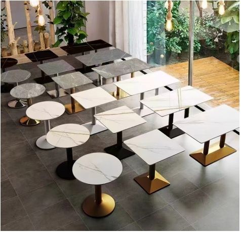 Restaurant Catering Countertop Cafe Table Top Sintered Stone Tabletop